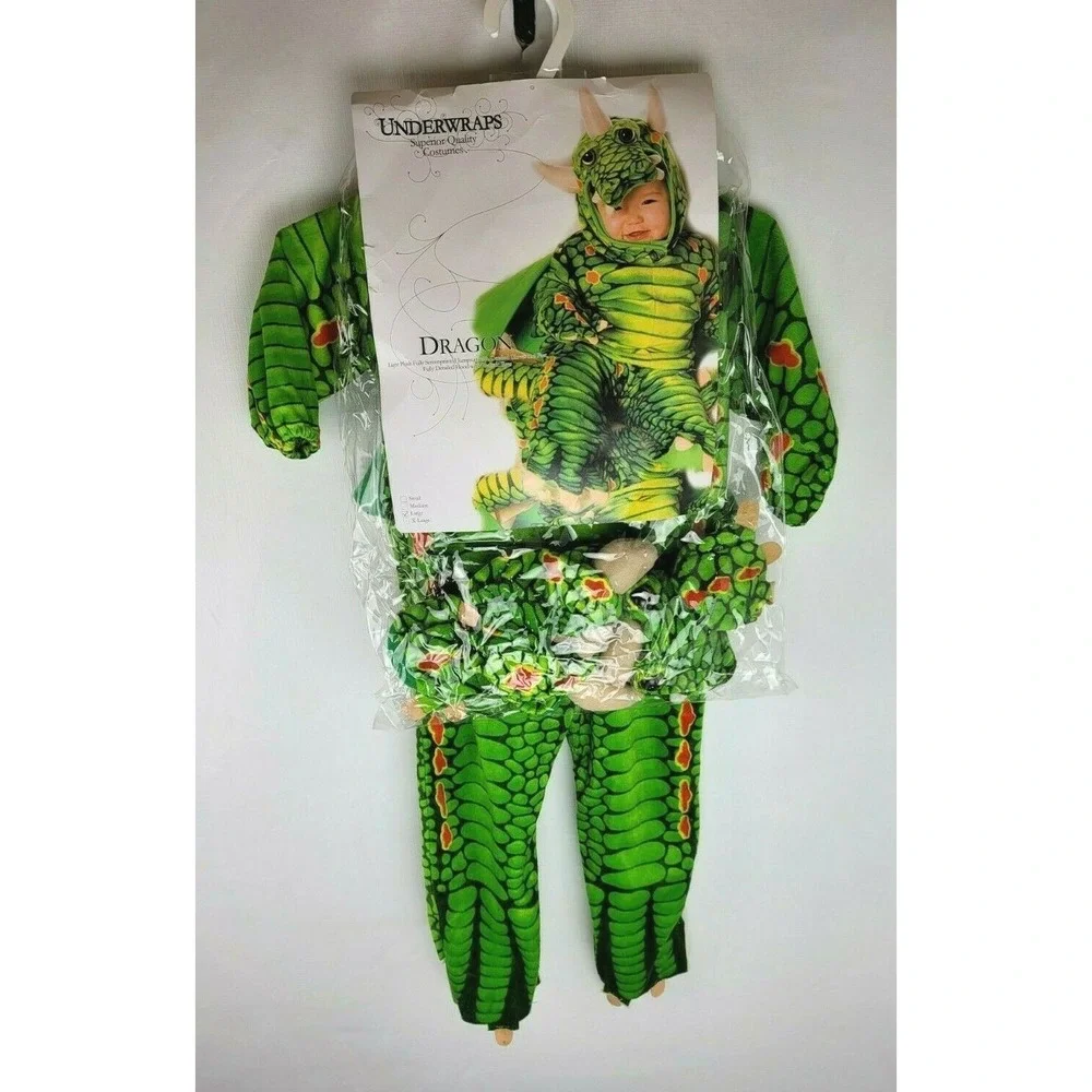 Dinosaur Dragon Costume Child Winged Green Ages 2-4 Large Halloween Dress Up